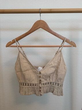 Skylar + Madison Beige Floral Crop Top!